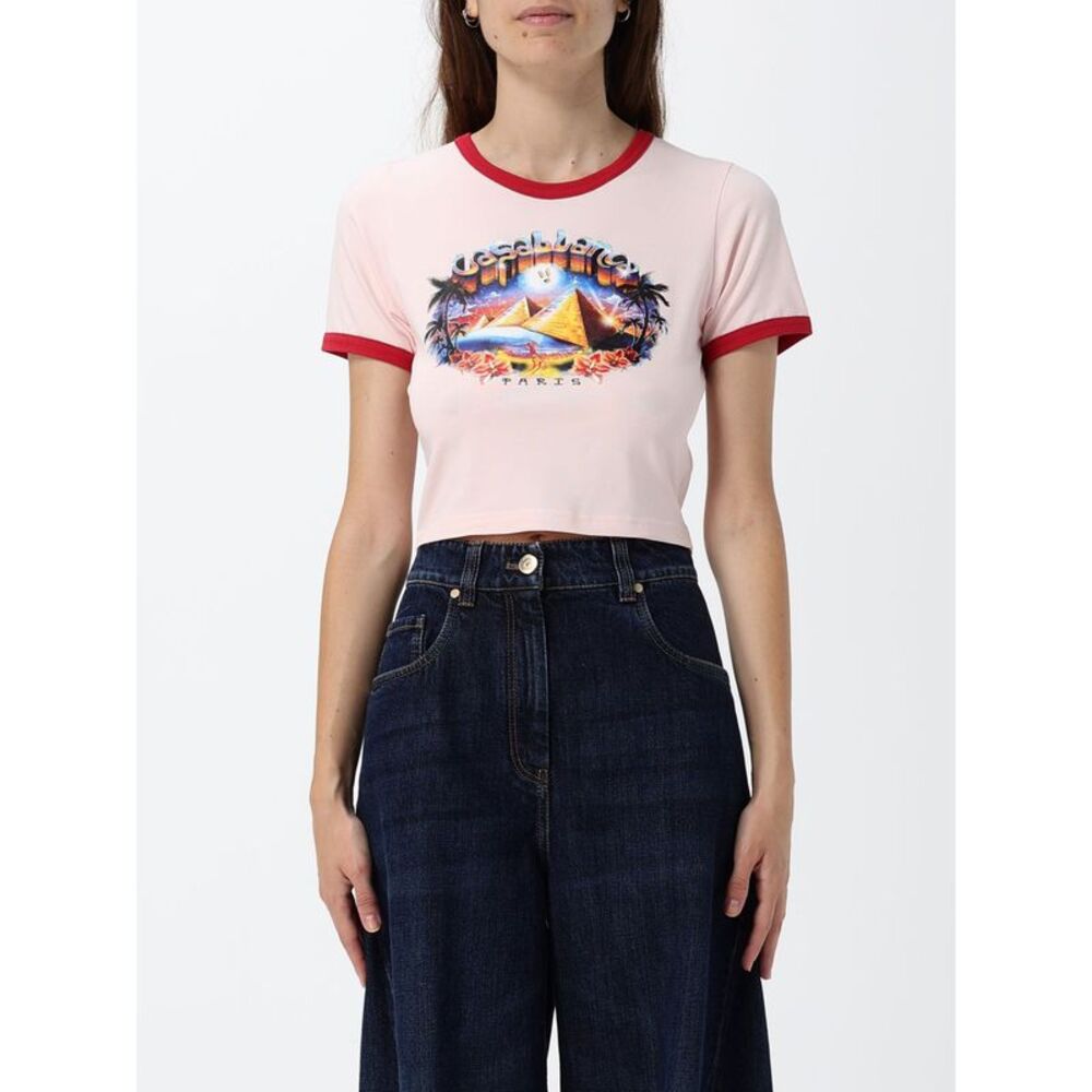 Casablanca Women Casablanca Cropped Graphic Print Organic Cotton T-Shirt